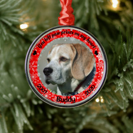 Personlig Red Hund Memorial Julgransprydnad Metall
