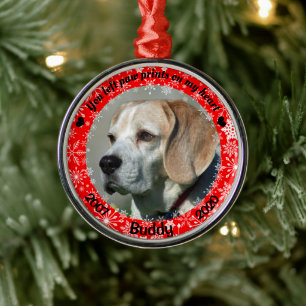 Personlig Red Hund Memorial Julgransprydnad Metall