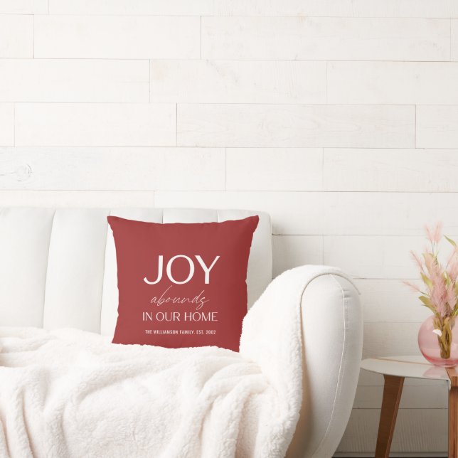 Personlig Red Joy Abounds i vårt hem Kudde (Soffa)