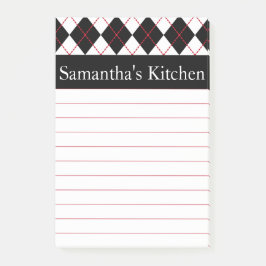 Personlig Red Kitchen Post IT Notes Gift Post-it Block