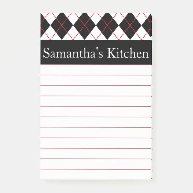 Personlig Red Kitchen Post IT Notes Gift Post-it Block (Framsida)