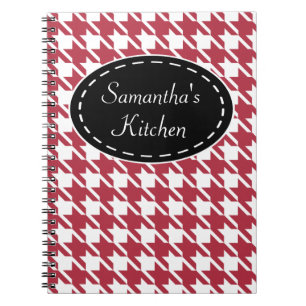 Personlig Red Kitchen Recipe - bärbar dator - gift Anteckningsbok