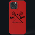 Personlig Red LAX (Lacrosse) Life<br><div class="desc">Höj ditt mobila spel med den här personligen "Lax Life"-mobiltelefonväska. Om du visar kärlek för lacrosse kombinerar fodral stil och skydd i ett. Låt din passion skina och välkomna Lax Life med alla samtal och all text. Ut både på och utanför fält!</div>