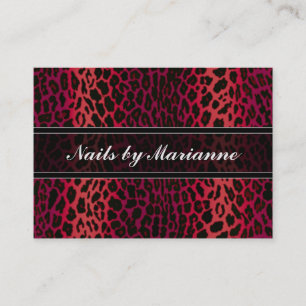 Personlig Red Leopard Animal Print Visitkort