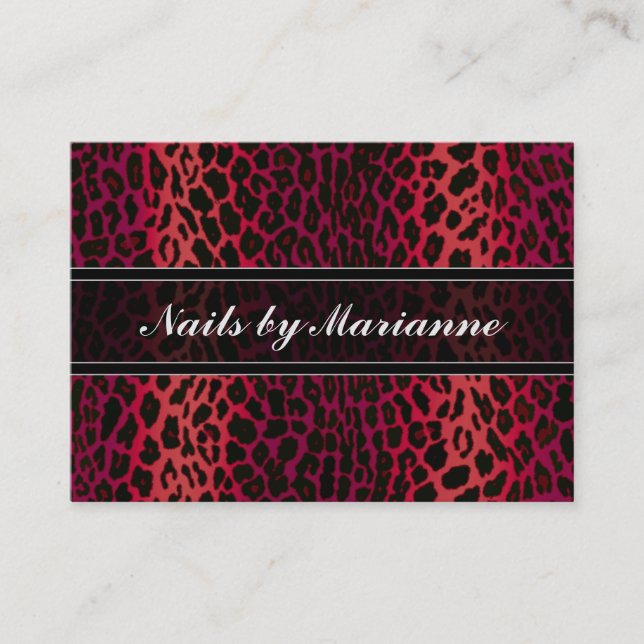 Personlig Red Leopard Animal Print Visitkort (Framsida)