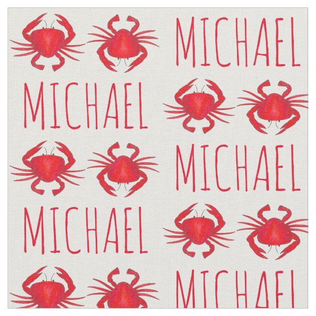 Personlig Red Maryland Crab Crabs Beach Fabric Tyg (Närbild)