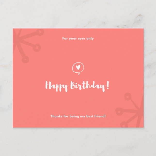 Personlig - Red Minimal Icons Birthday Vykort (Framsida)