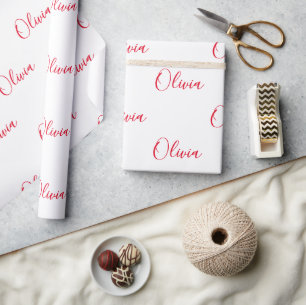 Personlig Red Namn Script Presentpapper