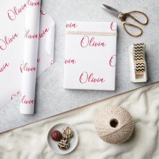 Personlig Red Namn Script Presentpapper