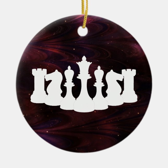 Personlig Red Nebula Chess Ornament (Framsidan)