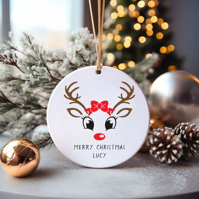 Personlig Red Nose Rudolf jul Ornament (Skapare uppladdad)