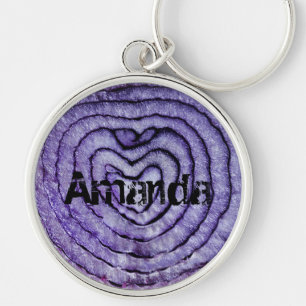 Personlig Red Onion Rund Silverfärgad Nyckelring