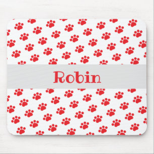 Personlig Red Paw Print Mönster Musmatta