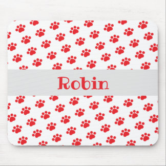 Personlig Red Paw Print Mönster Musmatta