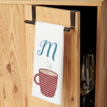 Personlig Red Polka Dot Coffee Kitchen Towels