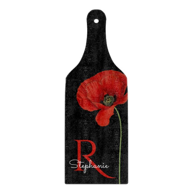 Personlig Red Poppy on Black (Framsidan)
