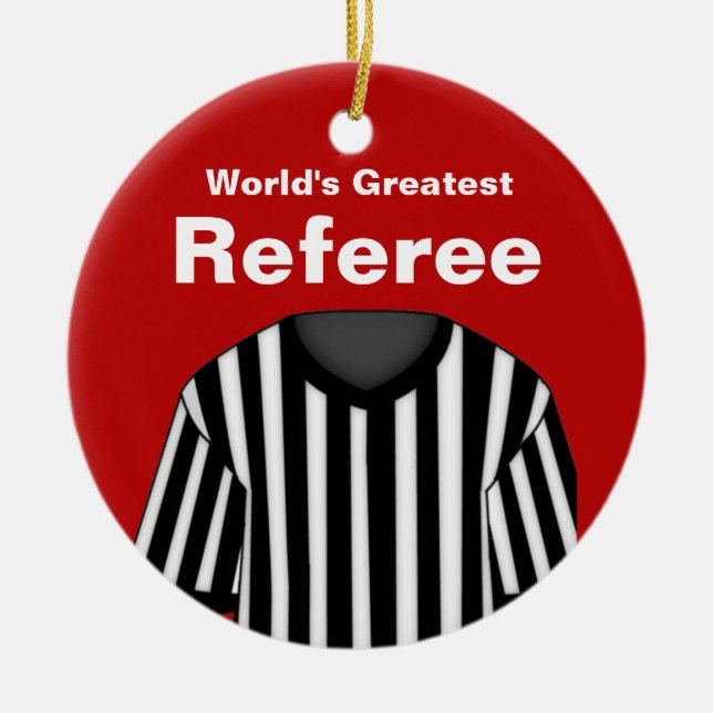 Personlig Red Referee Ornament (Framsidan)