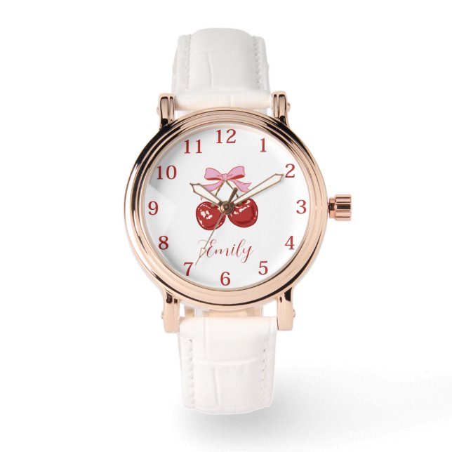 Personlig Red Rosa Namn Armbandsur (Framsida)