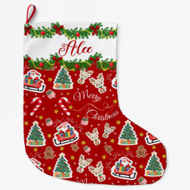Personlig Red Santa God jul Stor Julstrumpa