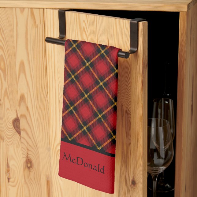 Personlig Red Scottish Play Red  Kökshandduk (Thirds Fold)