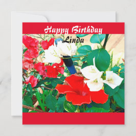 Personlig Red Shoe-blomman Vattenfärg vid födelsed Kort