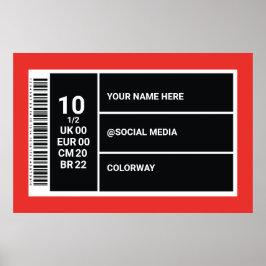 Personlig Red Sneaker Wall Art Sneaker Box 1/2 Poster