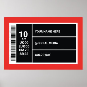 Personlig Red Sneaker Wall Art Sneaker Box 1/2 Poster