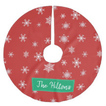 Personlig Red Snowflake-julskirt