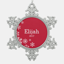 Personlig Red Snowflake Ornament