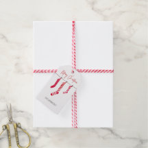 Personlig Red Stocking Rand Watercolor Märkre