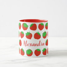 Personlig Red Strawberry Mugg med Namn