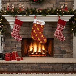 Personlig Red Tartan-julklapp Liten Julstrumpa