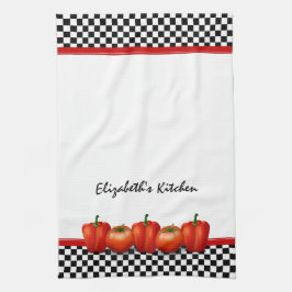 Personlig Red Tomates Pepper Italienska Stil Kökshandduk