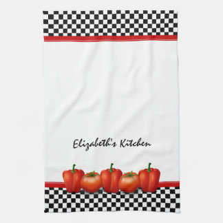 Personlig Red Tomates Pepper Italienska Stil Kökshandduk