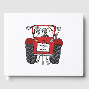 Personlig Red Tractor Land Farm Bröllop Gästböcker