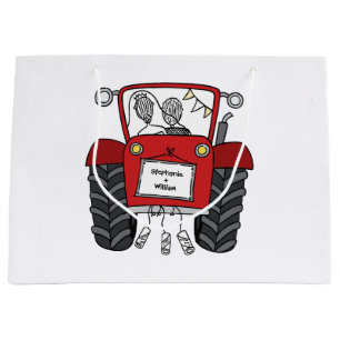 Personlig Red Tractor Landsbyggsbröllop Gift Bag