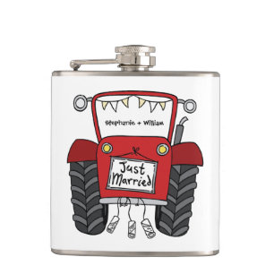 Personlig Red Tractor Landsbyggsbröllop Gift Fickplunta