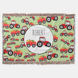 Personlig Red Tractor Lastbil Farm Producer Filt