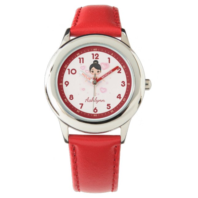 Personlig Red Tutu Ballerina | Dancer Gift Armbandsur (Framsida)
