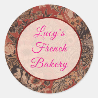 Personlig Red Vintage Botanical William Morris Runt Klistermärke