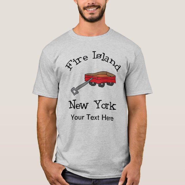 Personlig Red Wagon Fire Island T Shirt (Framsida)