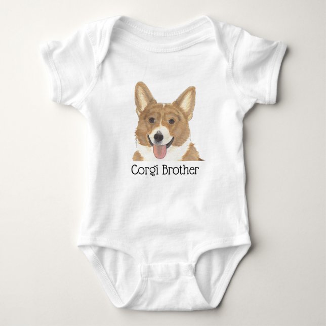 Personlig Red White Corgi Hund T Shirt (Framsida)