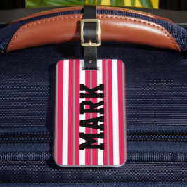 Personlig Red White Grått Rand Bagagebricka