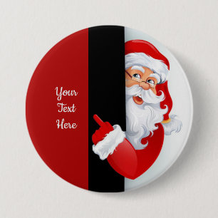 Personlig Red & White Santa Knapp