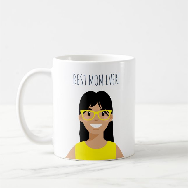 Personlig redigerbar bäst Mamma någonsin Kaffemugg (Vänster)