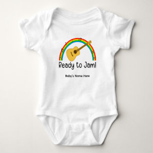 Personlig "Redo att Jamma" Gitarr Baby Bodysuit T Shirt