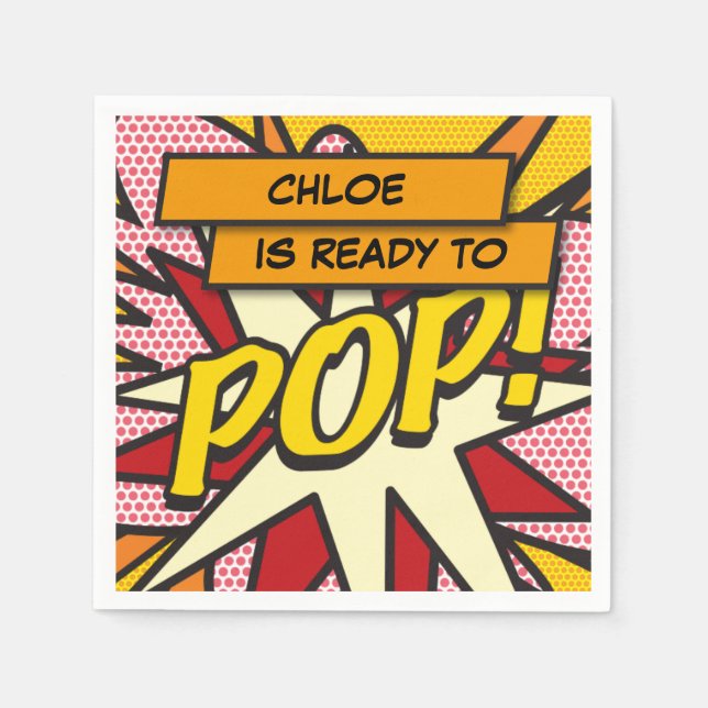 Personlig redo att POP:a rolig modern baby shower Pappersservett (Framsidan)