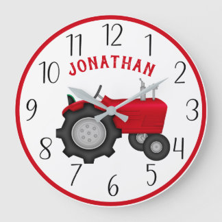 Personlig RedTractor Wall Clock Stor Klocka
