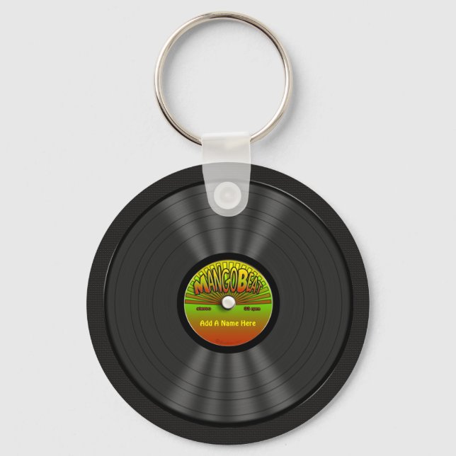 Personlig Reggae Vinyl Record Nyckelring (Framsida)