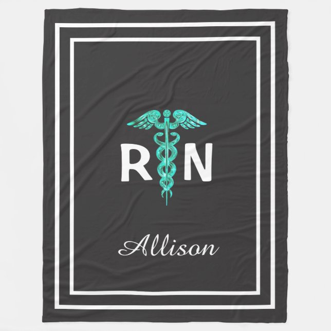 Personlig Registrerad Nurse RN Caduceus Medical Fleecefilt (Framsidan)